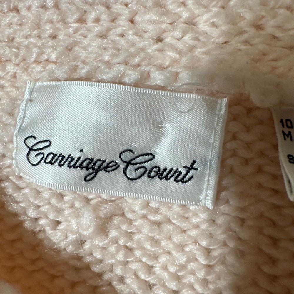 VTG Carriage Court Womens Cardigan Sweater Pink Pearl Button Knit Size‎ Medium - Picture 4 of 8